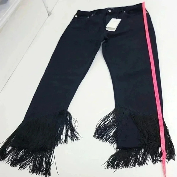 ZARA Costumized  The Vintage High Waisted Black Fringe Jeans - Picture 4 of 15